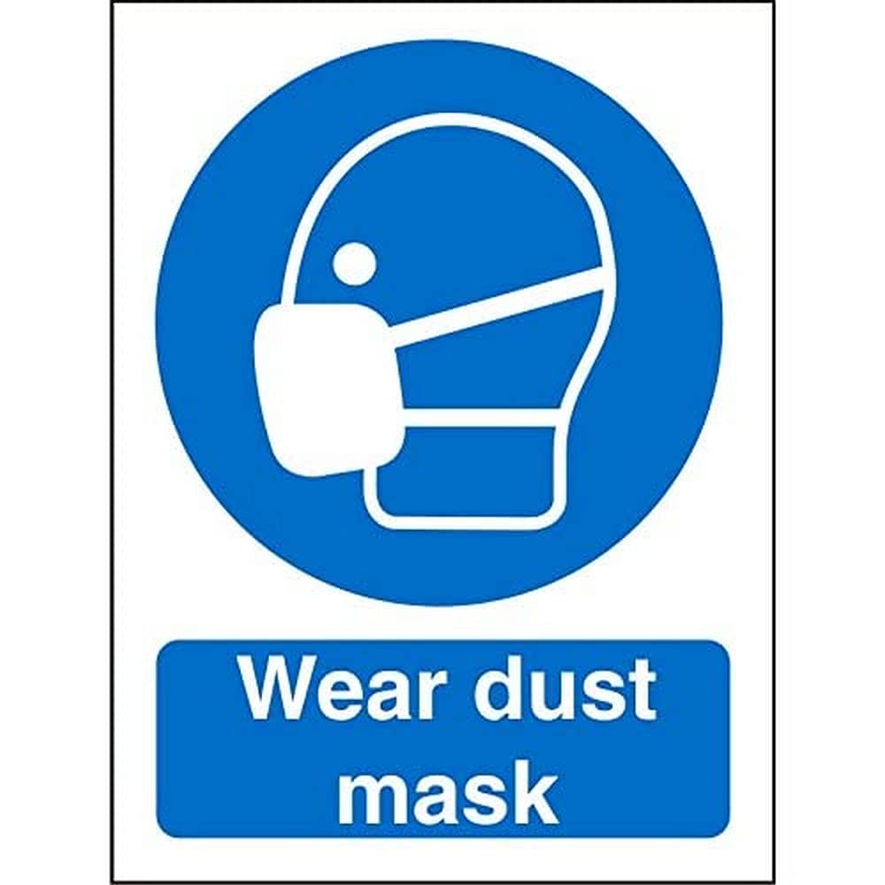 Seco Wear Dust Mask Sign, 200mm x 300mm - 1mm Semi Rigid Plastic