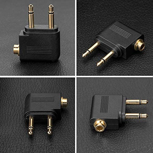 Saisn Headphones Adapter 3.5 Mm Airplane Airline Travel Headphone Jack Audio Adapters Converter (Pack Of 5, Golden Plated) #TOP2