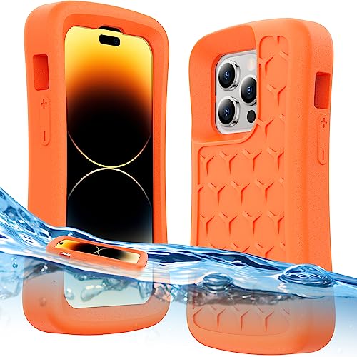 Temdan Floating Phone Case For Iphone 14/14Pro Case,Iphone 13/13Pro Case,Iphone 12/12Pro Case, [24Ft Military Dropproof] Shockproof Protective Eva Foam Iphone Floating Case 6.1 Inch Orange #TOP9