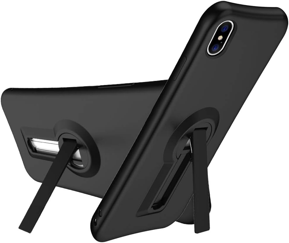 iPhone Xs Max Case with Kickstand, NOHON Case [Vertical and Horizontal Stand] [Reinforced Drop Protection] with Flexible TPU Bumper for iPhone Xs Max - Black