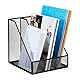 Relaxdays Stehsammler, A4, 3 Fächer, Mesh-Design, HBT: 26 x 24 x 26 cm, Büro & Home-Office, Stehordner, Metall, schwarz