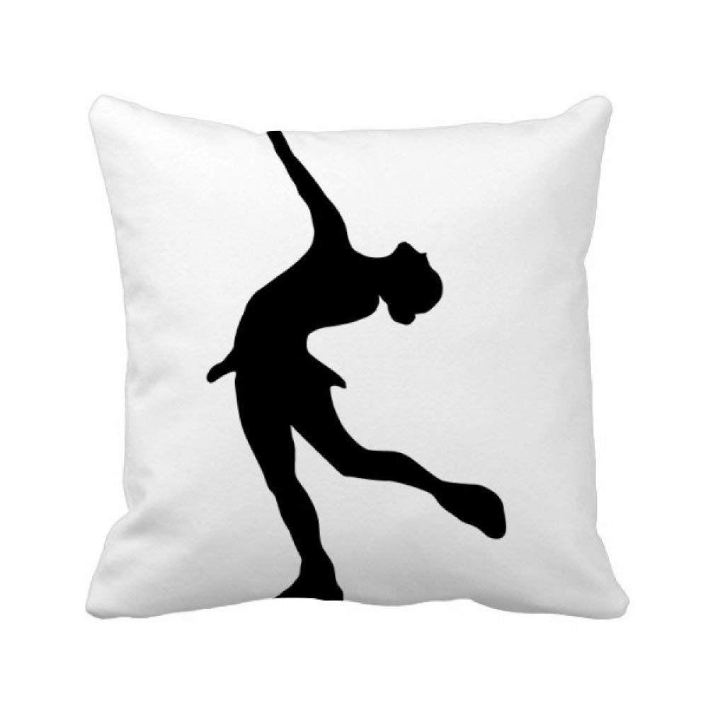 Oreiller patinage silhouette féminine pour ambiance cocooning et déco chalet