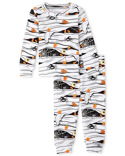 The Children's Place unisex baby And Toddler Halloween 2 Piece Snug Fit Cotton Pajama Set, Glow Mummy, 3T US