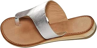 BOLUBILUY Summer Sandals for Women,Open Toe Slippers Leather Wedges Flat Bottom Anti Slip Flip Flop Summer Beach Shoes - coolthings.us