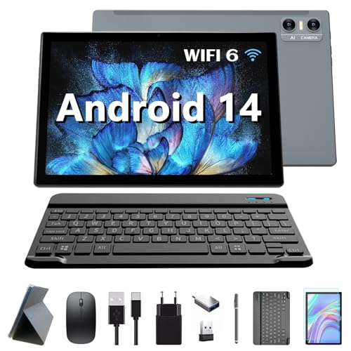 KADYBE Android 14 Tablet 10 Zoll, 64GB ROM (1TB...