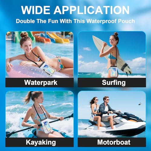 Kebrela 2 Pack Large Waterproof Phone Pouch, Waterproof Phone Case for iPhone 16 15 14 13 Pro Max Galaxy S25 S24 All Devices, IPX8 Double Sealing, Floating Water Proof Bag for Beach Water Park - image 6