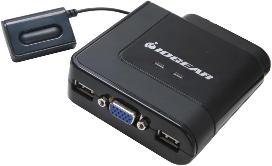IOGEAR 2 Port USB Cable KVM Switch with Audio and Built-in Cables