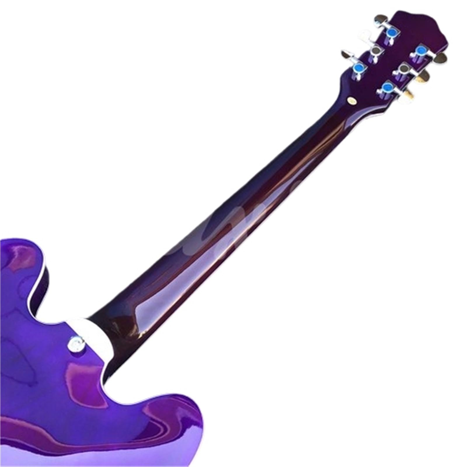 Gitara Elektryczna Humbucker Pickup Gitara Elektryczna Flame Maple Semi Hollow Body Jazz 6 Struny Chromowany Sprzęt