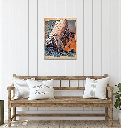 Imagekind Moby Dick Vs Life Aquatic Iconic Pop Culture Inspired By Book, Movie Fan-Art By Derek Chatwood, Canvas Art Print, Wall Decor 24X30 #TOP4