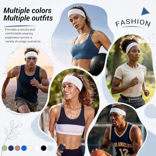 Image of DRESHOW Sport Headbands for Women Non-Slip Sweat Wicking Headband Cooling Sweatband for Outdoor Sports Unisex Workout Hair Bands for Running Fitness Yoga Cycling