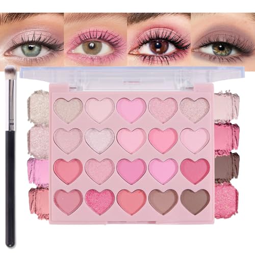 Image of SUAKE Nude Pink Eyeshadow Palette, Matte & Shimmer, High Pigmented 20 Colors Brown Purple Eye Shadow Primers for Eye Makeup, Korean Powder Palet de sombras de ojos (01#-NUDE-20 COLORS)