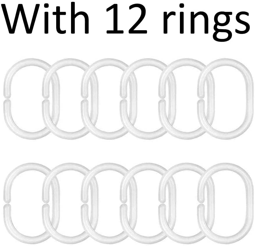 Ulticool, Shower Curtain, Geometric Drops, 180 x 200 cm, Bathroom Curtain, Washable, Mould-proof, with 12 Rings White - Image 3