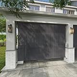 VICLLAX Outdoor Roller Shade Fabric for Porch Gazebo, Patio Cordless Blinds Roll Up Shade (7' W X 8' L), Anthracite Grey