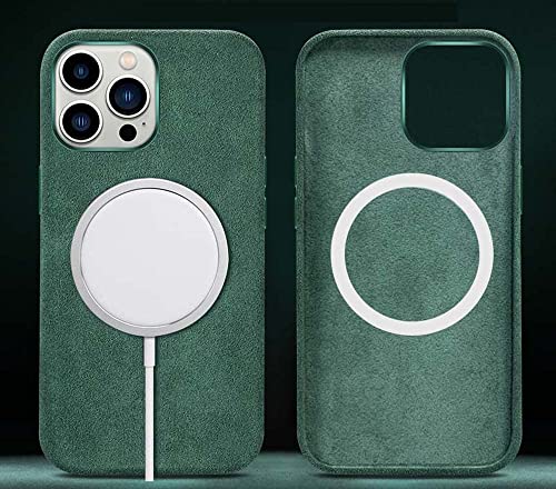 Coque iPhone 13 alcantara vert résolvant les risques de casse écran - 2