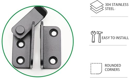 Miniatura 3 de Cerradura de puerta corrediza de granero, pestillos de puerta de acero inoxidable, pestillo de seguridad para gabinete de vino, baño, exterior,