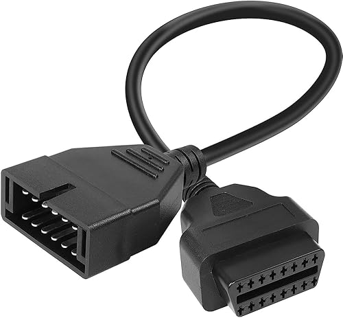 TIMEJONS OBD1 12 pines a OBD2 16 pines escáner adaptador de herramienta de diagnóstico, OBD II Herramienta de diagnóstico de coche Adaptador de