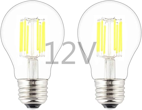 Bombilla LED de entrada de bajo voltaje de 12 V-24 Vdc, estilo clásico A19 (A60), 8 W 800 lm, atenuador de 12 V CC, bombilla de base media E26, luz