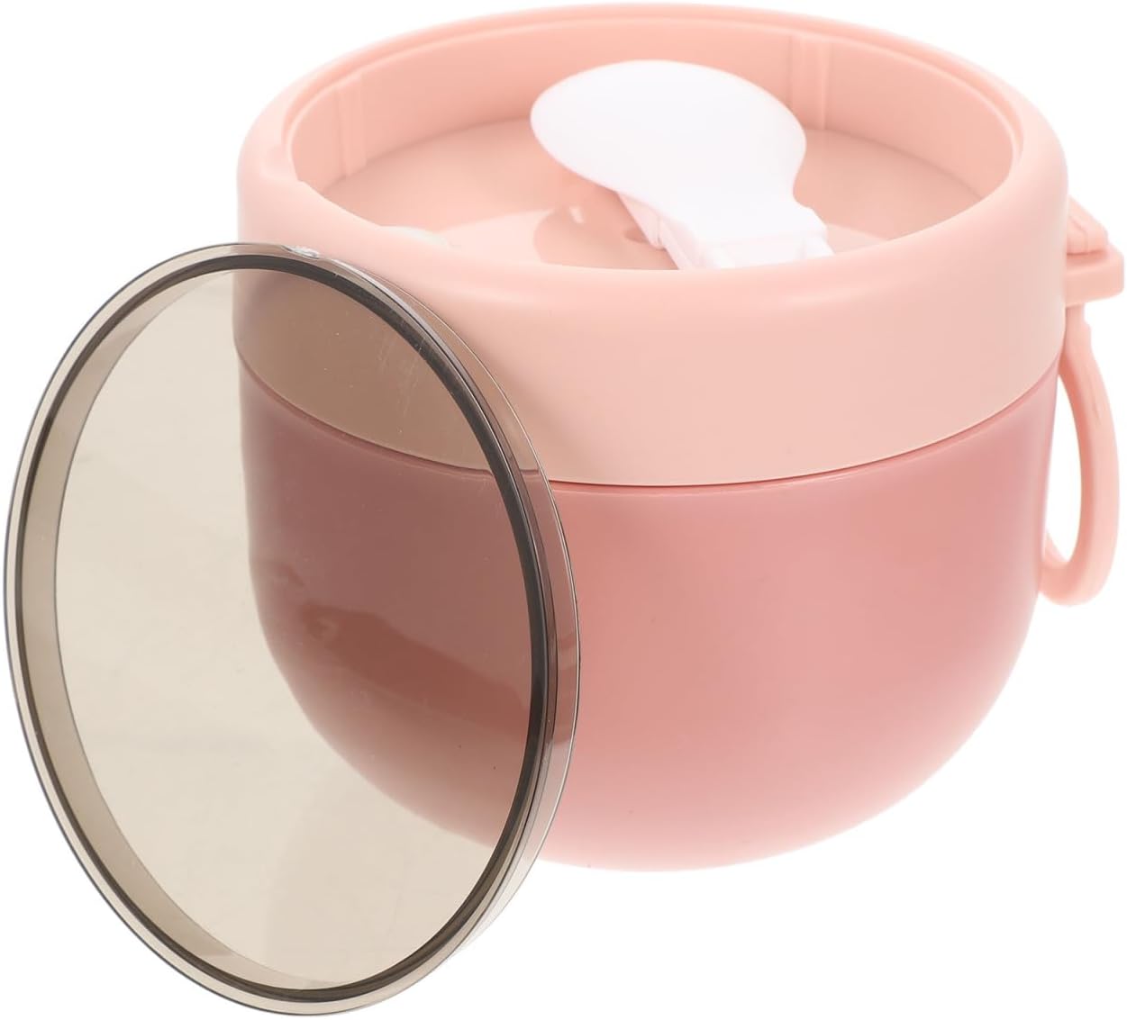 Kichvoe Stainless Steel Breakfast Cup Leakproof to Go Cereal Cup with Fork Portable Soup Container for Oatmeal Milk Yogurt Office Travel and Daily Meals