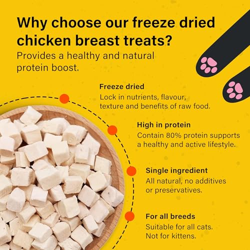 1 lb Freeze Dried Chicken Breast Cat Treats 100% Natural Chicken Nibbles Allergen-Free & Hypoallergenic for Indoor Cats & Outdoor Nutritious Grain Free for Cats 454g - Image 5