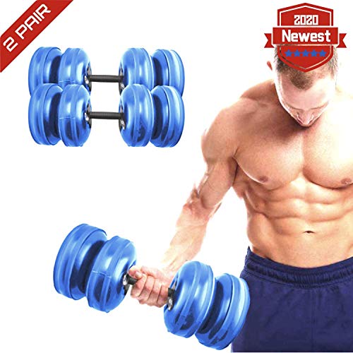 EHH Travel Dumbbells Set, Adjustable Water Fillable Dumbbell Set for Arm Muscle Fitness