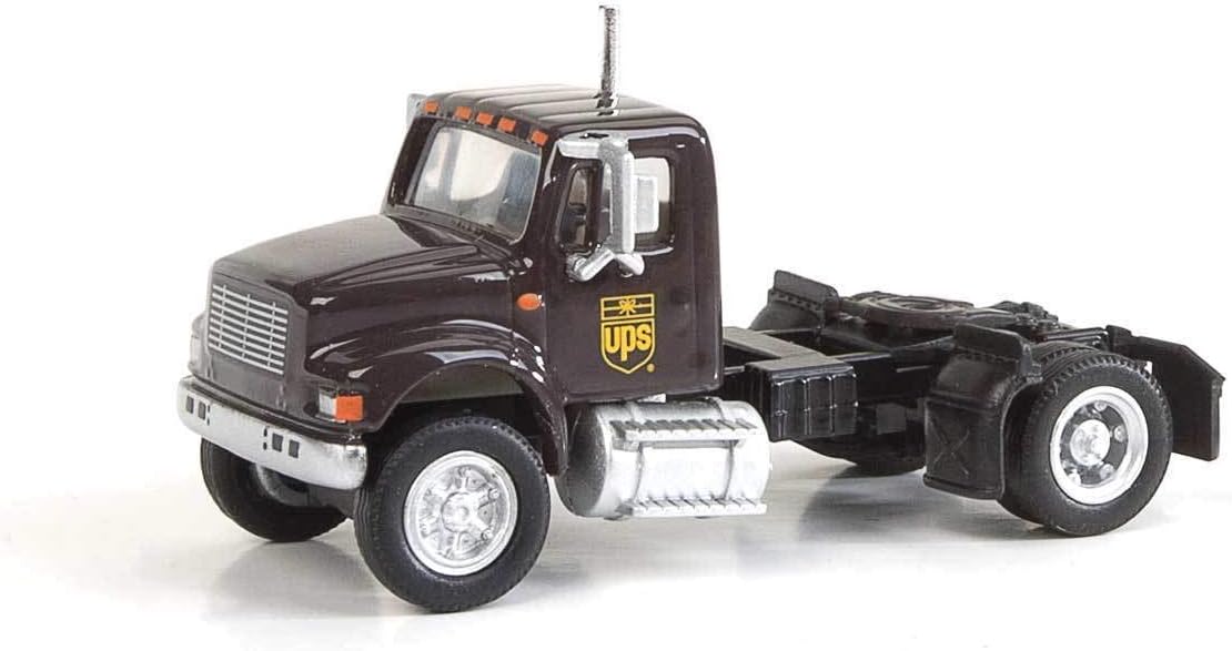 International(R) 4900 Single-Axle Semi Tractor Only - Assembled - United Parcel Service (Bow Tie Shield Logo, Brown, Yellow)