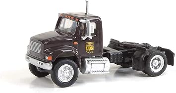 InternationalR 4900 Single-Axle Semi Tractor Only - Assembled - United Parcel Service Bow Tie Shield Logo, Brown, Yellow