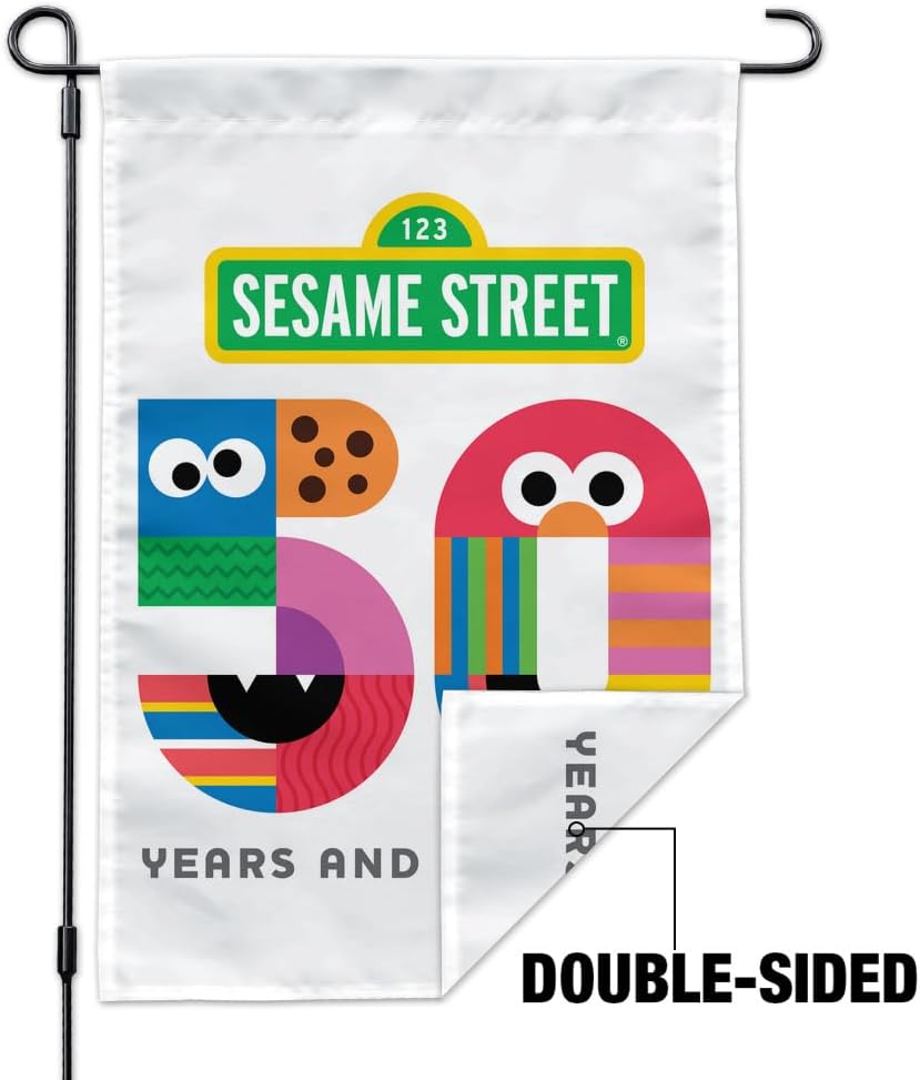 Sesame Street 50th Anniversary Logo Garden Yard Flag