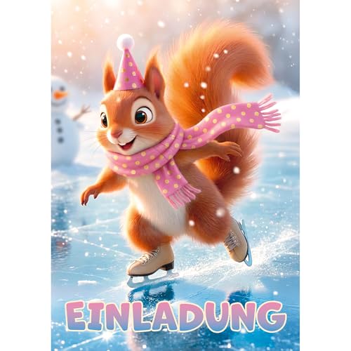 Moosthaler Eichhörnchen Winter Einladungskarten Kindergeburtstag Mädchen