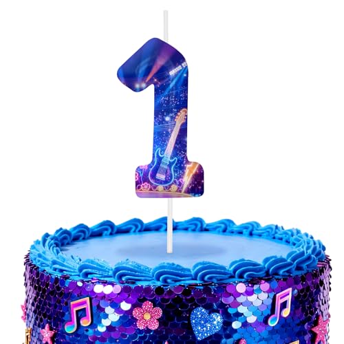 Image of Blue Number 1 Birthday Candles, Cartoon Themed Cake Toppers for Boys Girls Cake Decorations, Birthday Decorations Party Supplies, Number Candles for Party Decor