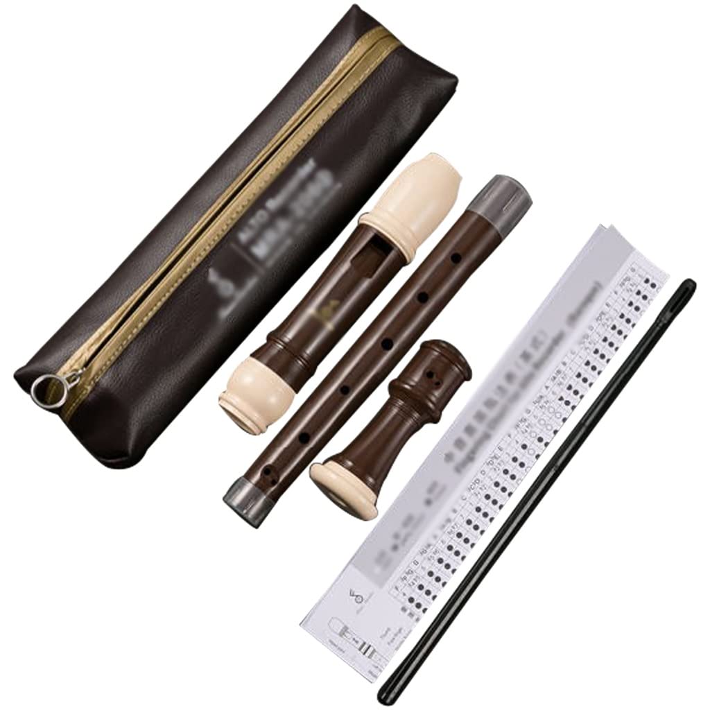 Flauta Dulce Soprano Instrumentos De Viento De Diseño Ergonómico, Flauta Dulce Barroca De 8 Agujeros para Músicos, Flautas Dulces Contralto De 3 Piezas F, con Bastoncillo De Limpieza