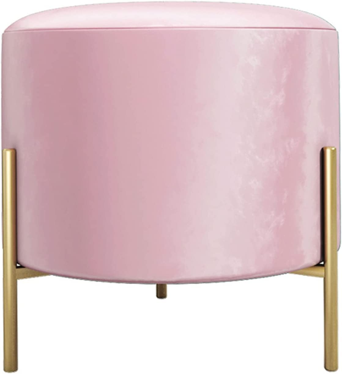 Asiento acolchado de terciopelo de lujo con base metálica dorada para decoración elegante