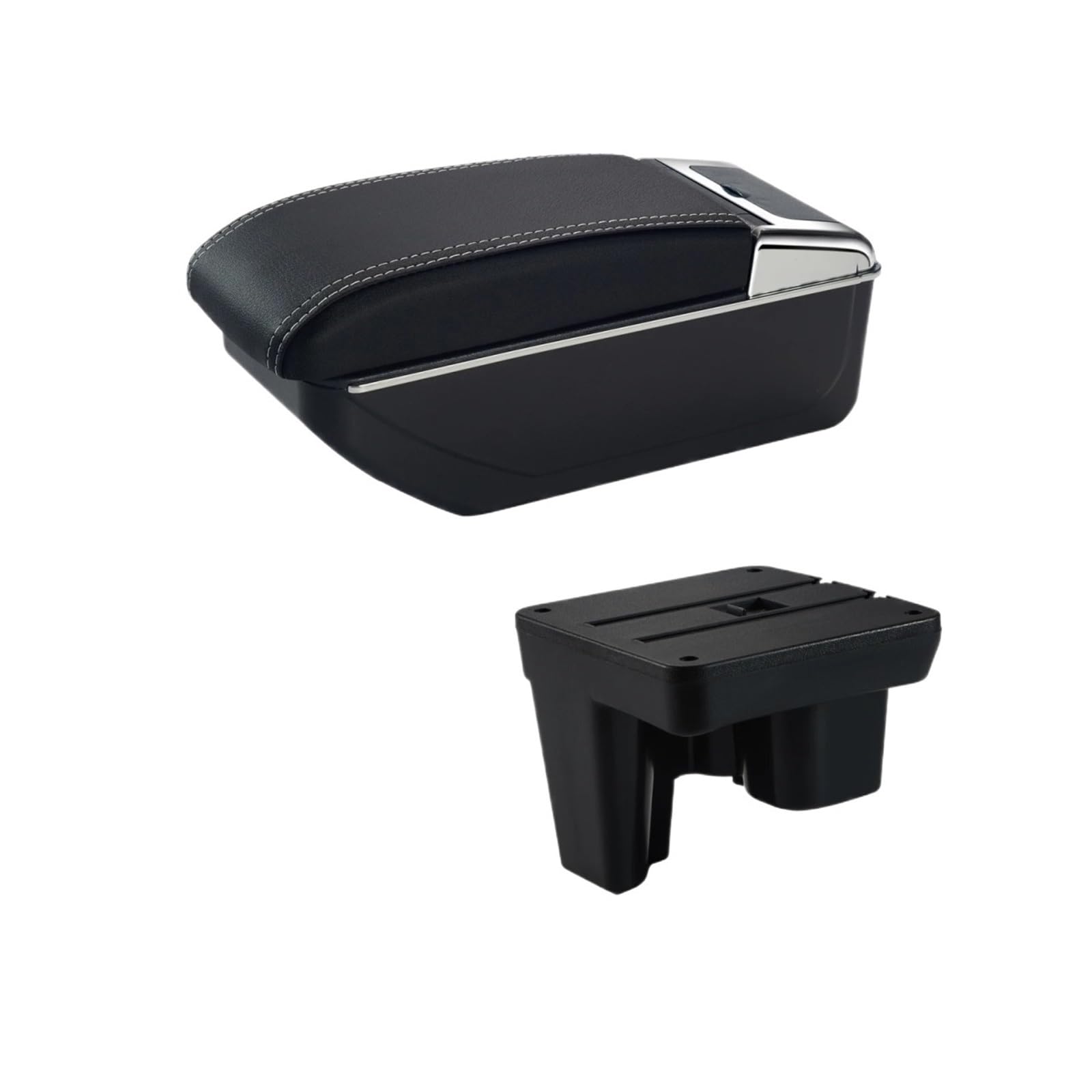Hguvsjd Armrest Box For Toyota For Hilux Armrest Interior Dedicated Retrofit Center Storage Box Accessories Car Armrests(A White Line No USB)