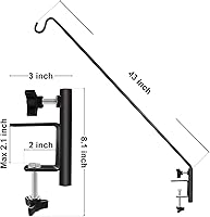 Vista 7 de ERYTLLY Gancho de cubierta de alcance extendido para poste de pared, gancho extensible y soporte de pared de 43 pulgadas para colgar comedero