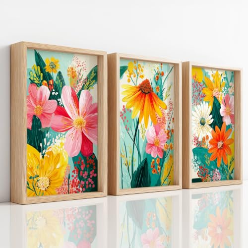 Impression sur toile tropicale decoration murale vintage affiche fleur salon A4