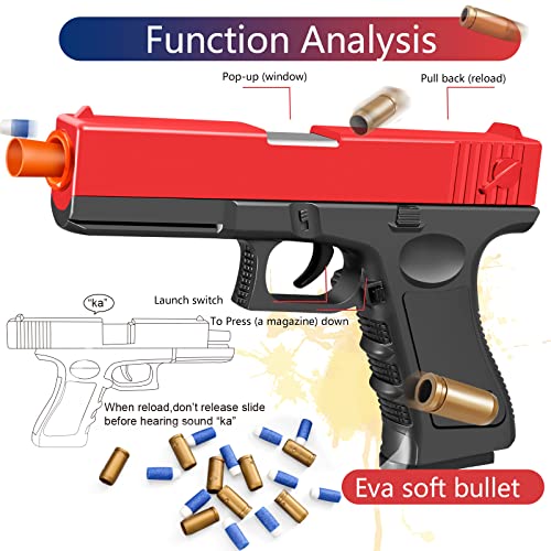 Kyliandi Toys Foam Blasters & Guns With Soft Bullet Shell Ejecting，Splat Gun Dart Pistol,Outdoor Fighting Shooting Game,Cool Stuff For Boy Kids Birthday Age 6 8-10 Years Old (R-01) #TOP4