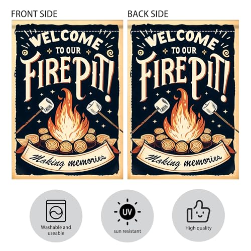 Image of Nuxovilar Camping Flag Fire Pit Garden Flag 28x40 Inches Polyester