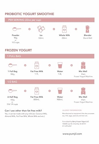 Miniatura 9 de Pumjil Mezcla de helado mezcla de helado suave probiótico ideal para yogur congelado y batidos 55 porciones por caja mezcla de porción suave porción
