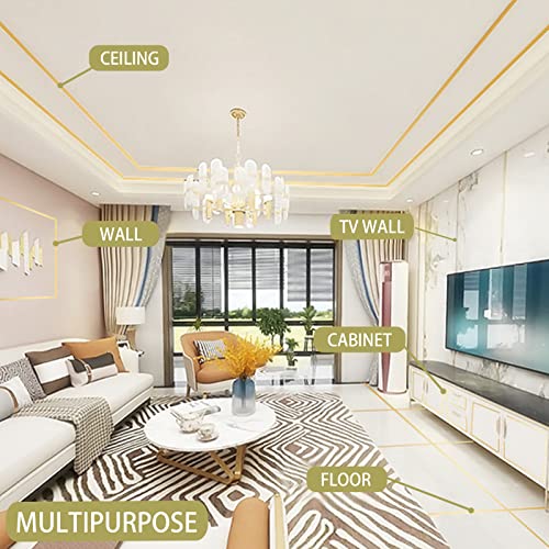 Gaahing Fita Metálica Dourada, Adesivo Decorativo Removível e Colante com Acabamento Espelhado Brilh