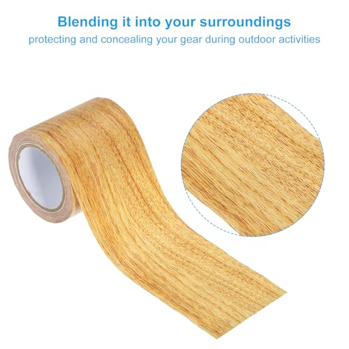 Image of PATIKIL Wood Grain Repair Tape 2.2 inch X15', 4 Pack Self Adhesive Realistic Textured Repair Tape Patch for Floor Door Table Cabinets Desk, Natural Oak
