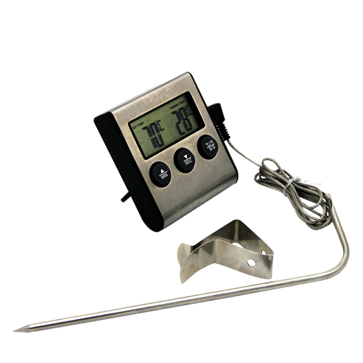 Digital Kitchen Meat BBQ Thermometer with Clip, Instant Read Food and Oven Probe Thermometer for Cooking and Baking, Household Kitchen Tool