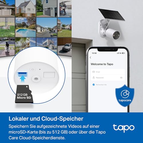 Tapo C410 KIT Solar Überwachungskamera Aussen Akku, 2K 3MP, Farbnachtsicht, MicroSD-Speicher, 6400-mAh Nicht entfernbarer Akku… – Ansicht 8