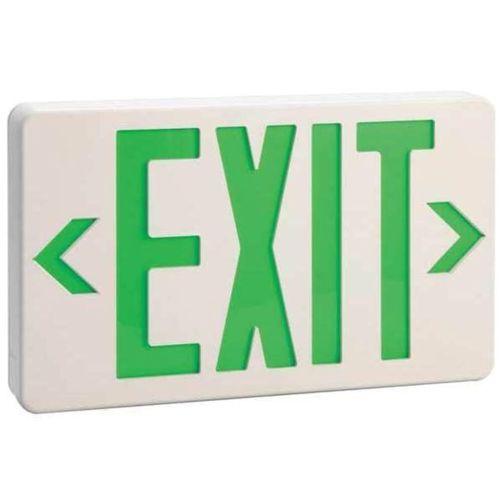 LumaPro 6CGL6 Exit Sign, LED, 1 or 2 Side, Green Letters