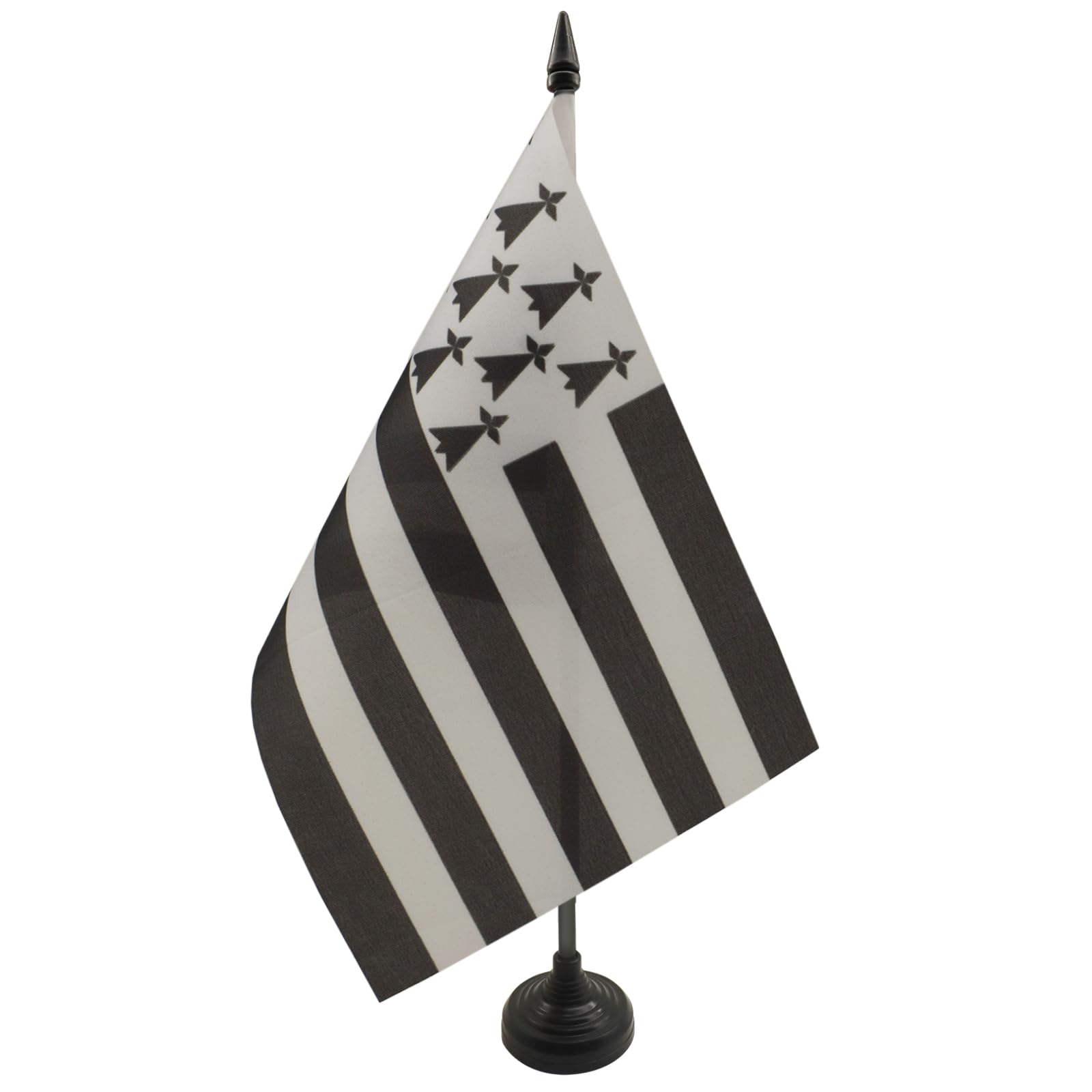 AZ FLAG Brittany Table Flag 5'' x 8'', French region of Bretagne Office Decoration 100% Polyester 21 x 14 cm
