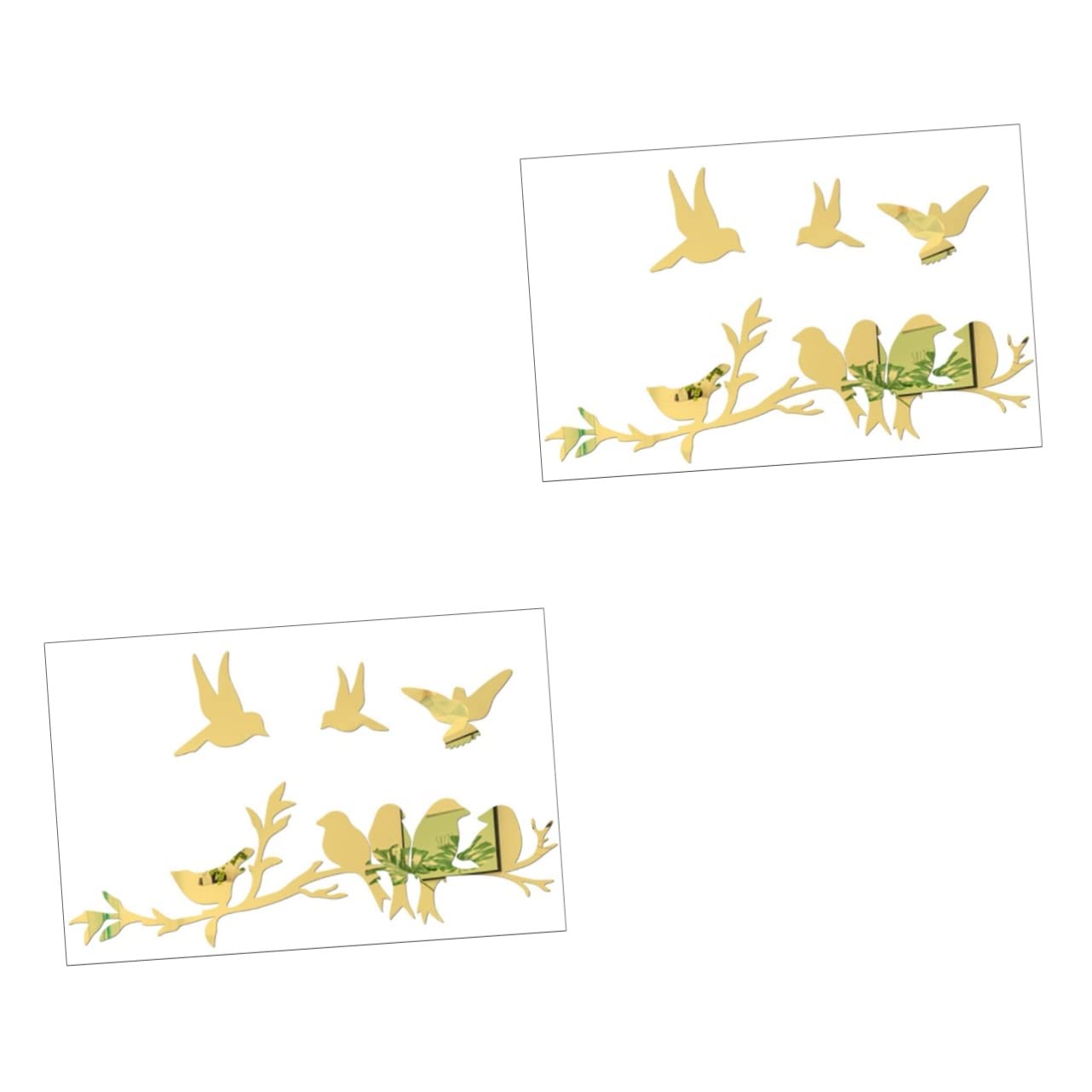 DOITOOL2pcs Flying Bird Mirror Wall Sticker Window Decals Home Decor Bird Wall Art Decor Family Tree Wall Decal Botanical Wallpaper Household Decor Three-Dimensional 3D Decal Wall Acrylic