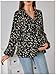 MakeMeChic Women's Maternity Blouse Long Sleeve V Neck Wrap Tops Ruffle Belted Maternity Clothes Black Cheetah XX-Large
