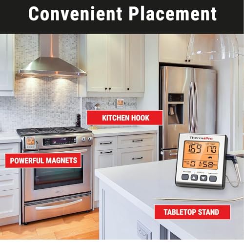 Image of LABART ThermoPro TP-16S Digital Meat Thermometer - Accurate Candy & Food Thermometer for Smoker, Grilling & BBQ with Smart Cooking Timer and Backlight