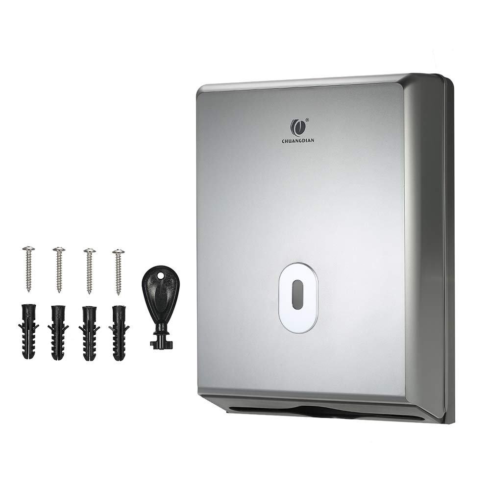 Decdeal 1 dispenser da parete per salviette di carta, di lusso, per hotel, casa, bagno White (D'argento)