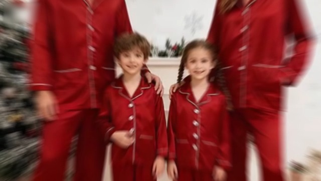 WWPPAION 2026 Christmas Pajamas for Family Silk Satin Button Down