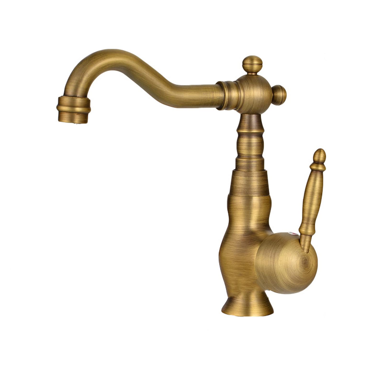 Mitigeur chaud froid vintage pour lavabo de salle de bain à poignée unique court