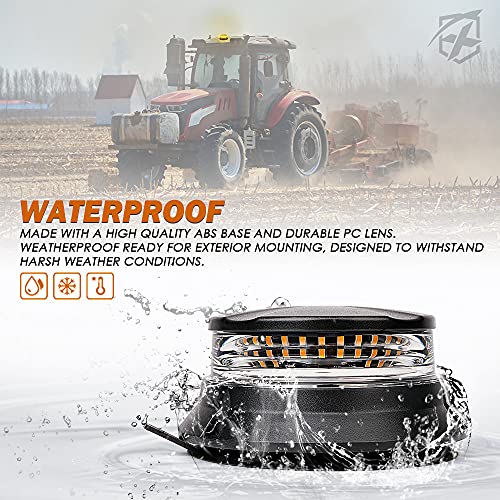 Image of Xprite LED Visibility Beacon Light, 4.5 Inch Super Bright Forklift Roadside Caution Lights with Magnetic Base, 12-24V for Construction Truck, Utility Vehicle, Tractor, Golf Carts-Amber